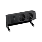 SIMON - Kit de sobremesa SIMON 400 con 1 cargador USB+2 bases de enchufe schuko negro