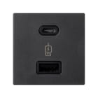 SIMON - Cargador USB tipo "A+C" 30W con Quickcharge y Power Delivery 2 elementos negro Simon K45