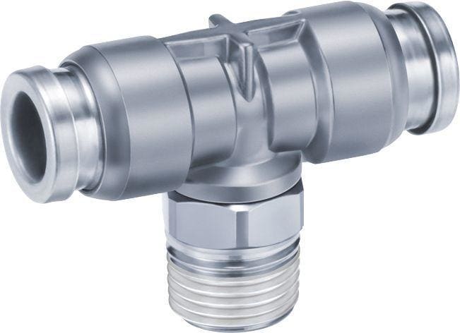 SMC - KQB2T04-M5  RACOR METÁLICO T TUBO-TUBO-MACHO Ø4 M5