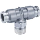 SMC - KQB2T06-M5  RACOR METÁLICO T TUBO-TUBO-MACHO Ø6 M5