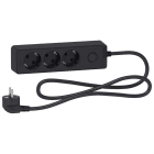 Schneider Electric - Base multienchufe de 3 tomas cable 1,5m negro