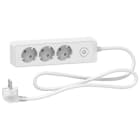 Schneider Electric - Base multienchufe de 3 tomas cable 1,5m blanco