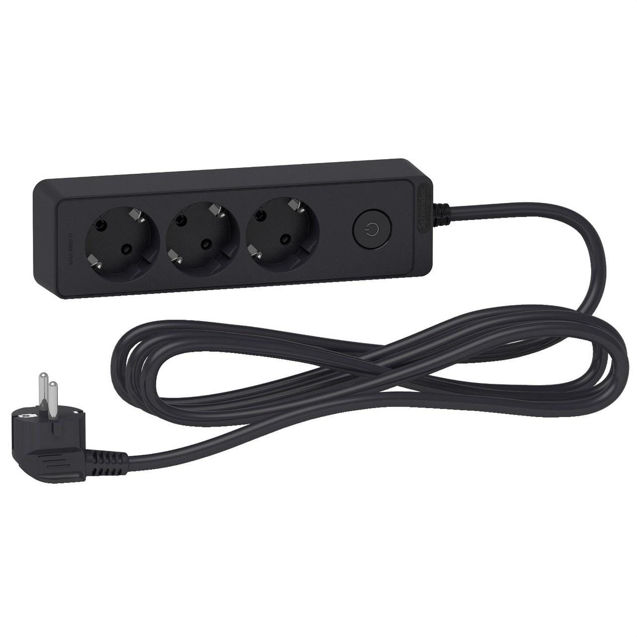 Schneider Electric - Base multienchufe de 3 tomas cable 3m negro