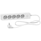 Schneider Electric - Base multienchufe de 5 tomas cable 1,5m blanco