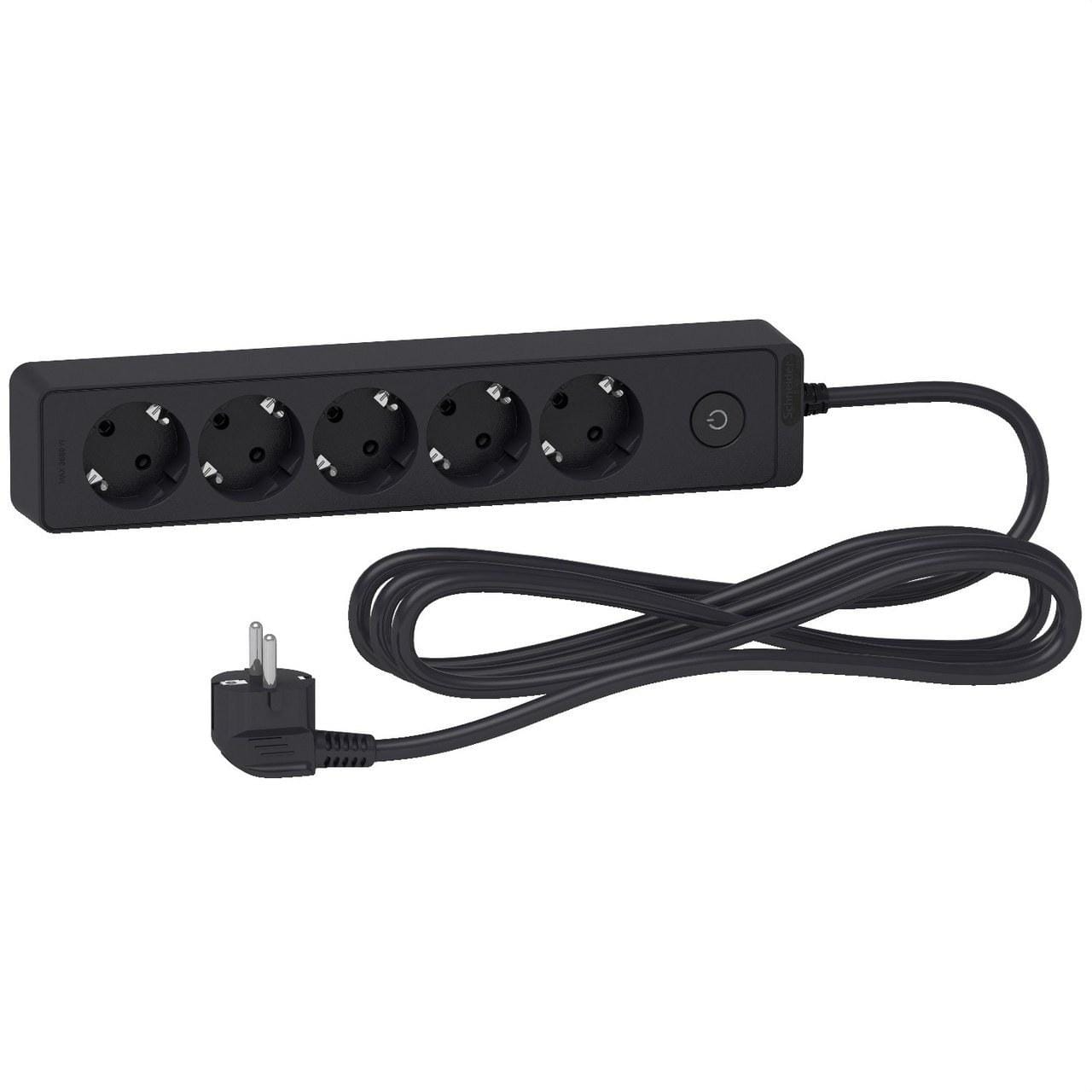 Schneider Electric - Base multienchufe de 5 tomas cable 3m negro