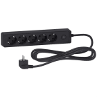 Schneider Electric - Base multienchufe de 5 tomas cable 3m negro
