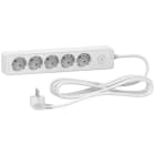 Schneider Electric - Base multienchufe de 5 tomas cable 3m blanco