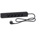 Schneider Electric - Base multienchufe de 5 tomas + 2 USB cable 1,5m negro
