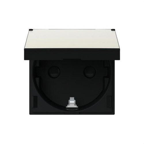 NIESSEN - Base de enchufe 2P+T con tapa con protector inferior negro