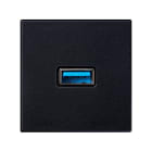 SIMON - Conector USB 3.0 tipo A hembra-hembra con placa embellecedora negro Simon K45