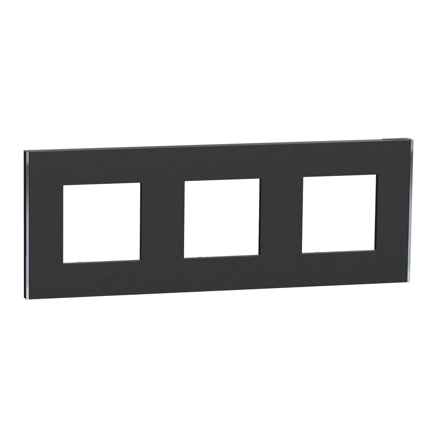 Schneider Electric - Marco 3 Elemento Unica Deco Antracita/Plata