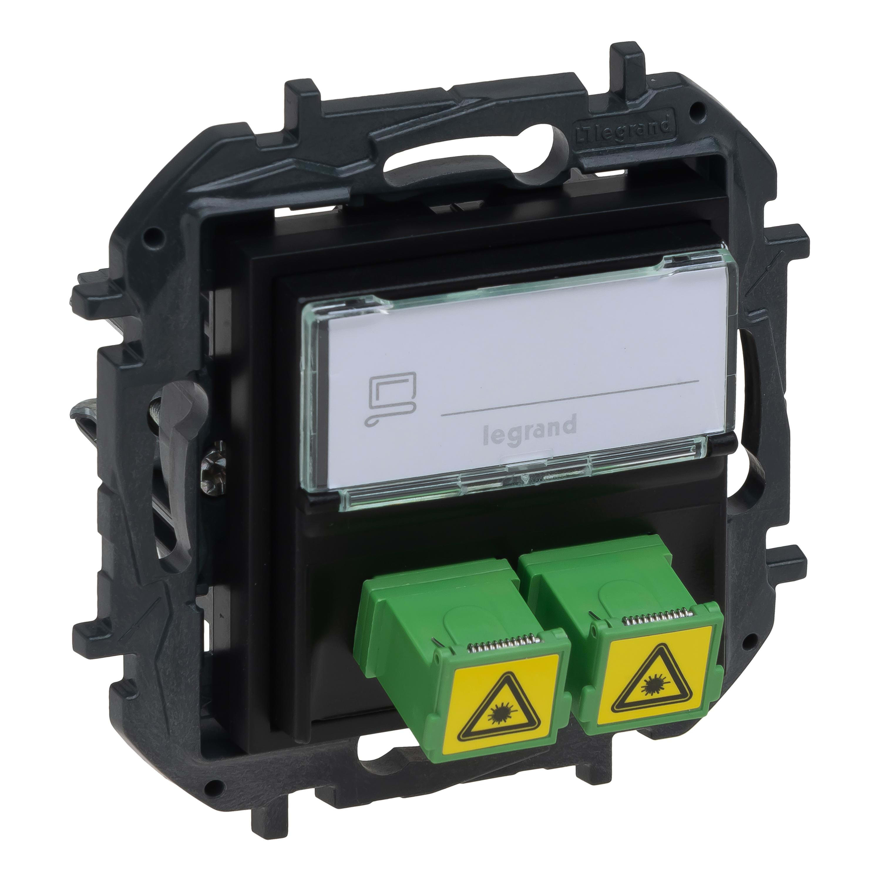 LEGRAND - Frontal Niloé Step - Bases telefónicas e informáticas fibra óptica - Negro mate