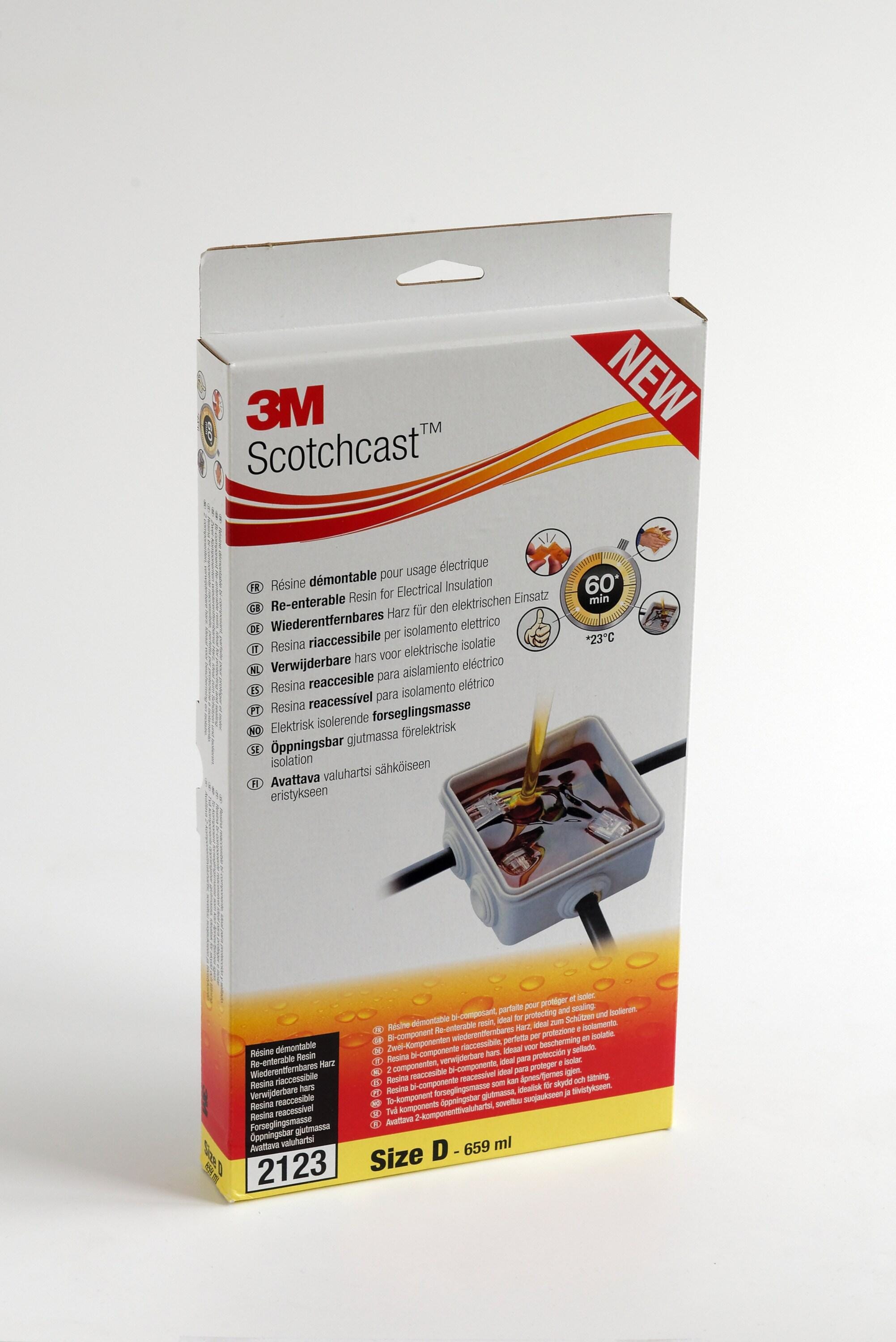 3M MERCADOS ELECTRICOS - 3M™ Scotchcast™ Bolsa de Resina para Aislamiento Eléctrico Reaccesible SC 2123 tamaño D, 659 ml, 10 KIT/CAJA