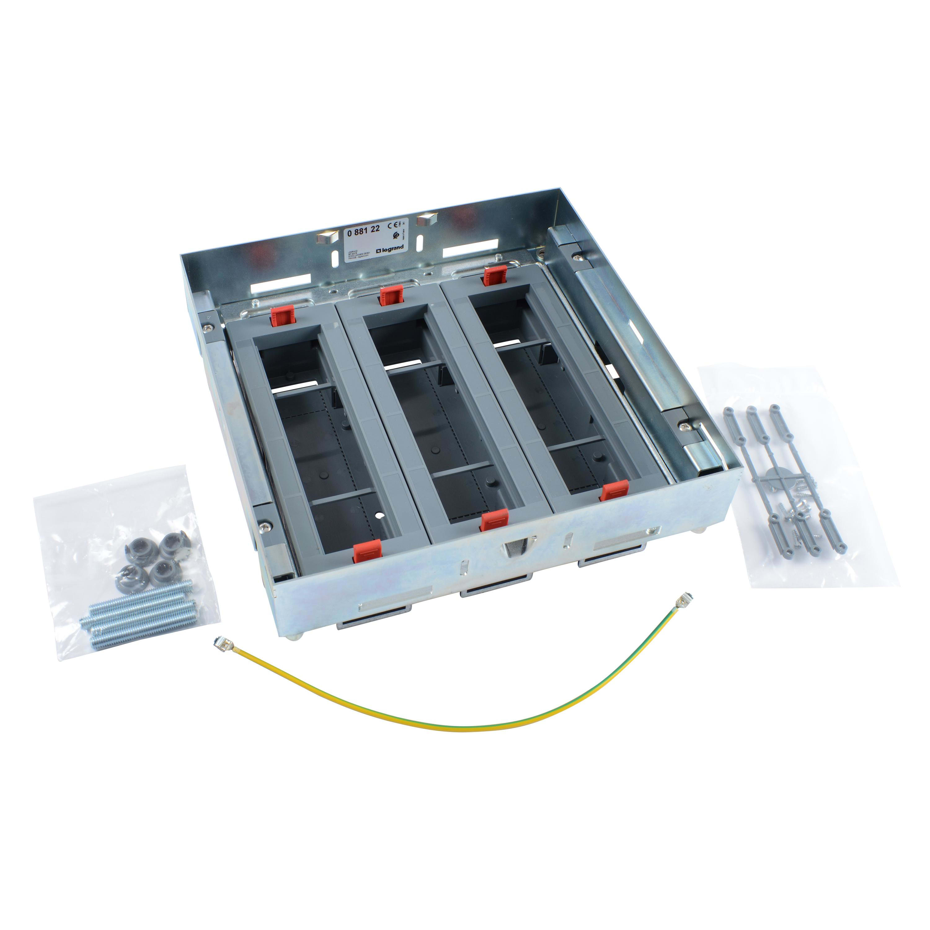 LEGRAND - Soporte portamecanismos caja suelo sin marco-mecanismos posición horizontal-H regulable-24m
