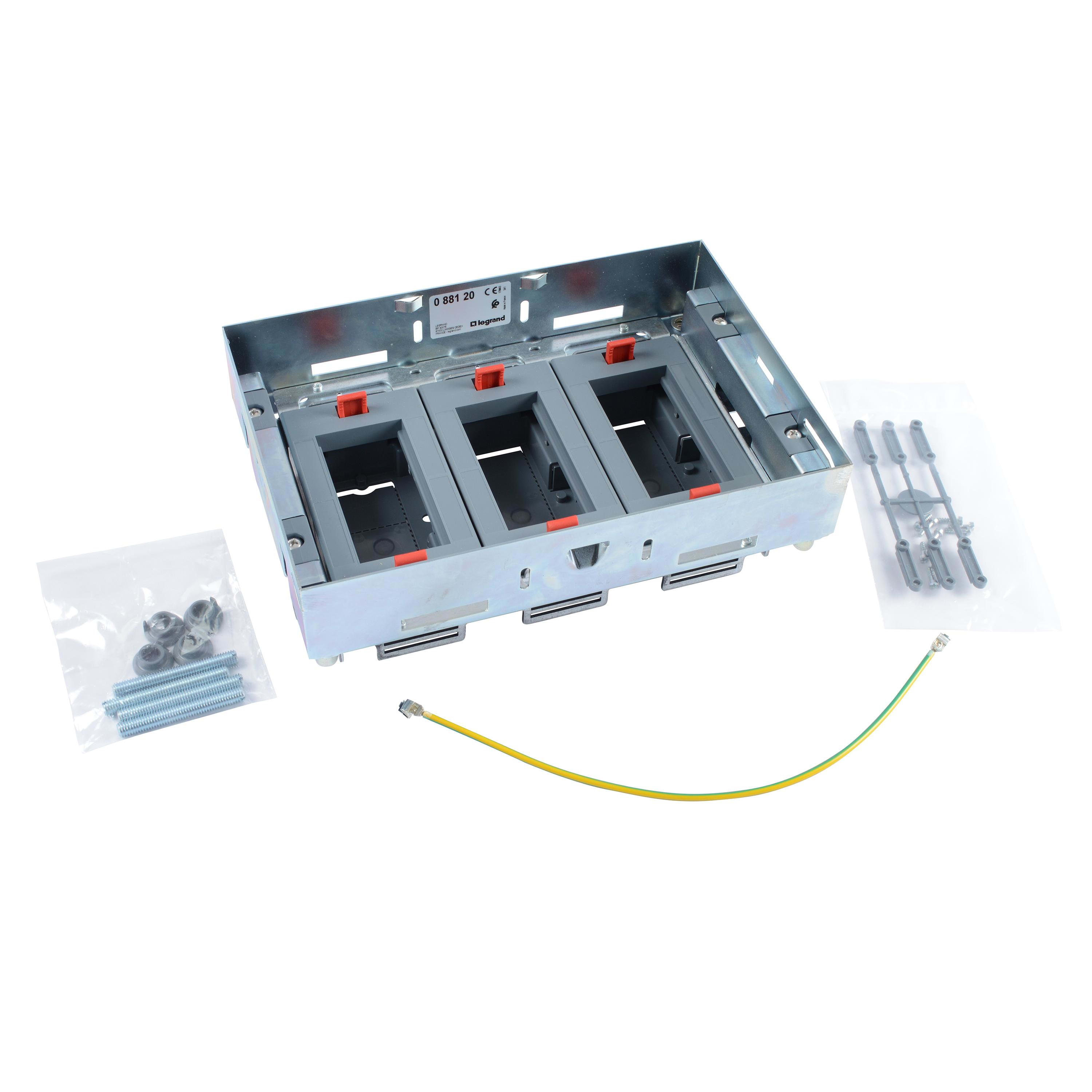 LEGRAND - Soporte portamecanismos caja suelo sin marco-mecanismos posición horizontal-H regulable-12m