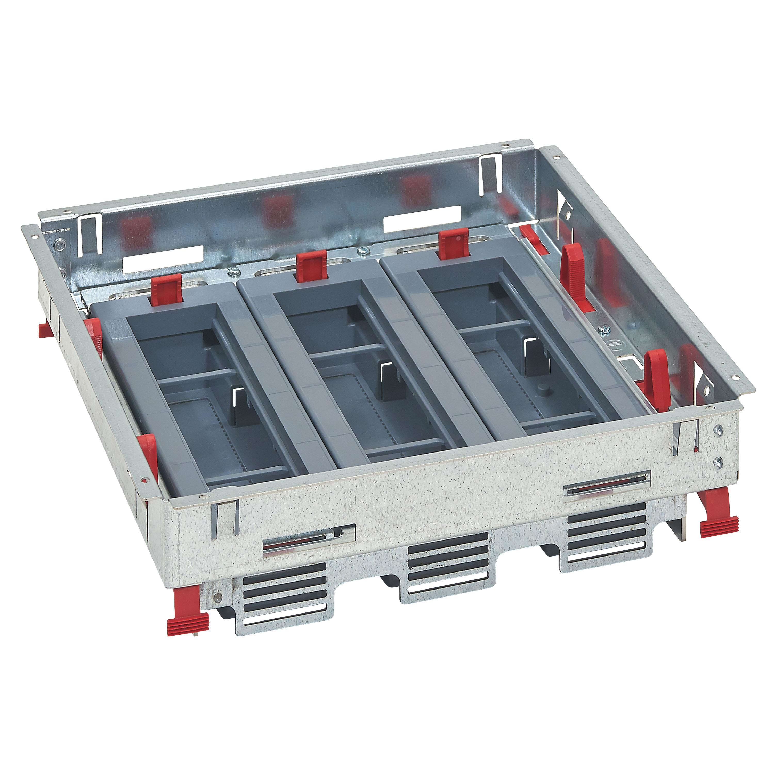 LEGRAND - Soporte portamecanismos caja suelo rectangular-mecanismos posición horizontal-H regulable-24m