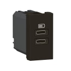 LEGRAND - Base cargador USB 1mod dos puertos Tipo C+C - 3A 15W - Negro mate
