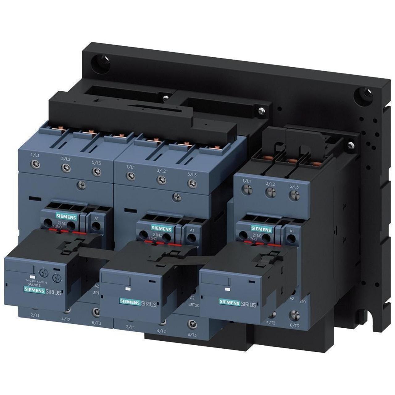 SIEMENS - Combinación estrella triángulo AC3, 90kW/400V 230V AC 50/60Hz tamaño S3, bornes de tornillo, enclavamiento eléctrico 3NA+3NC