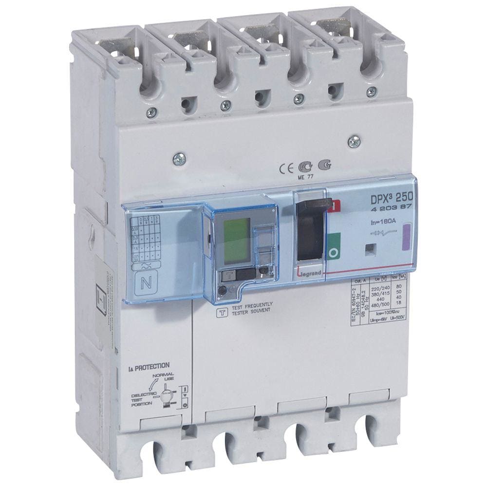 LEGRAND - Automático MCCB DPX³ 250 - electrónico+dif - 4P - 50kA - 160A