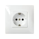 SIMON - Base enchufe SIMON 27 schuko placa incorporada blanco nieve