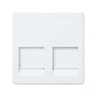 SIMON - Tapa informática universal SIMON 27 con 2 conectores blanco nieve