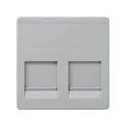 SIMON - Tapa informática universal SIMON 27 con 2 conectores gris