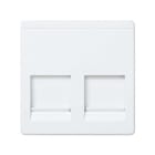 SIMON - Tapa informática SIMON 27 con 2 conectores RJ45 ORTONICS blanco nieve