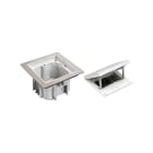 SIMON - Kit caja de suelo estanca Simon K45 IP66 suelo técnico 1 base schuko y tapa ciega estrecha + faja acero inoxidable
