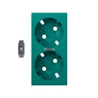SIMON - Tapa SIMON 500 CIMA doble schuko con LED verde