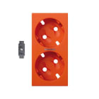 SIMON - Tapa SIMON 500 CIMA doble schuko con LED naranja