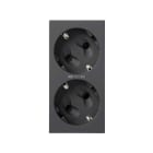SIMON - Tapa SIMON 500 CIMA doble schuko con LED grafito
