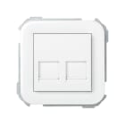 SIMON - Tapa informática SIMON 31 con 2 conectores universales blanco nieve
