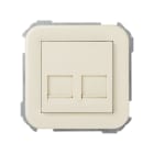 SIMON - Tapa informática SIMON 31 con 2 conectores universales marfil