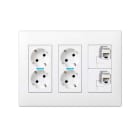 SIMON - Kit puesto de trabajo SIMON 500 CIMA con 3 módulos+2 RJ-45 6UTP blanco