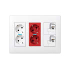 SIMON - Kit puesto de trabajo SIMON 500 CIMA con 3 módulos SAI+2 RJ 6UTP blanco