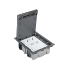 SIMON - Kit caja de suelo SIMON 500 CIMA con 3 módulos+2 bases doble schuko embornado corte rápido con LED+1 conector blanco