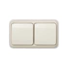 SIMON - Tapa SIMON 44 con marco empotrar 2 elementos IP54 beige