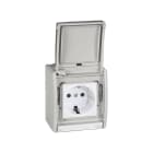 SIMON - Enchufe SIMON AQUA bipolar TT schuko embornado rápido gris