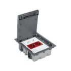 SIMON - Kit caja de suelo SIMON 500 CIMA SAI con 3 módulos+1 base doble schuko embornado corte rápido con LED+2 conectores blanco