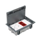 SIMON - Kit caja de suelo SIMON 500 CIMA SAI con 4 módulos+2 bases dobles schuko blanco