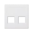 SIMON - Placa V&D plana SG SIMON 500 CIMA con 2 conectores AMP/BR/SY/KR/BE blanco