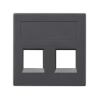 SIMON - Placa V&D plana SG SIMON 500 CIMA con 2 conectores AMP/BR/SY/KR/BE gris