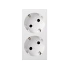 SIMON - Base enchufe SIMON 500 CIMA doble schuko por corte sin LED blanco