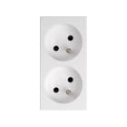 SIMON - Base enchufe SIMON 500 CIMA Francesa doble con embornado tornillo rápido blanco