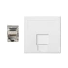 SIMON - Placa V&D plana CG SIMON 500 CIMA con 1 conector 6A FTP blanco