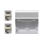 SIMON - Placa V&D inclinada CG SIMON 500 CIMA con 2 conectores FTP aluminio