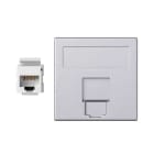 SIMON - Placa V&D plana CG SIMON 500 CIMA con 1 conector 6UTP aluminio