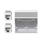SIMON - Placa V&D inclinada CG SIMON 500 CIMA con 2 conectores 6UTP aluminio