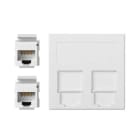 SIMON - Placa V&D plana CG SIMON 500 CIMA con 2 conectores 6UTP blanco