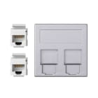 SIMON - Placa V&D plana CG SIMON 500 CIMA con 2 conectores 6UTP aluminio